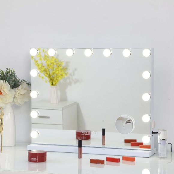 Bluetooth Speaker Vanity Mirror + USB Port (15 bulbs) - Picture 2 of 6